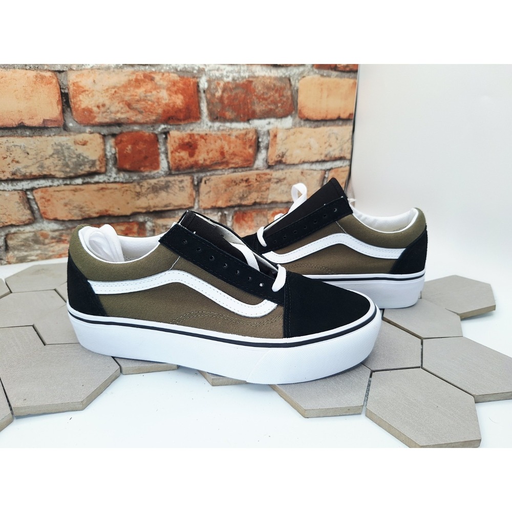 Vans Old Skool Platform Stack Lift Olive Grape Leaf Black Women Sz 8  Men's 6.5